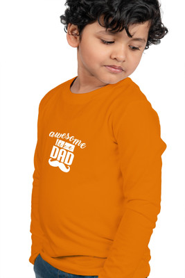 CHOMMBOOKA TRENDING Boys Typography Pure Cotton Regular T Shirt(Yellow, Pack of 1)