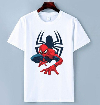 THEVENUS Boys & Girls Printed Polyester Regular T Shirt(White, Pack of 1)