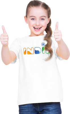 Mahifashion trend Girls Printed Pure Cotton Oversized T Shirt(White, Pack of 1)