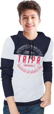 TRIPR Boys Typography, Printed Cotton Blend T Shirt(Multicolor, Pack of 1)