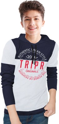 TRIPR Boys Typography, Printed Cotton Blend Regular T Shirt(Multicolor, Pack of 1)