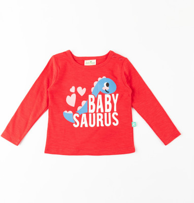 JusCubs Baby Girls Graphic Print Cotton Blend Regular T Shirt(Pink, Pack of 1)