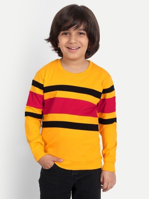 PROVOGUE Boys Striped Pure Cotton T Shirt(Multicolor, Pack of 1)