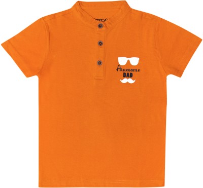 Dyca Baby Boys Printed Cotton Blend Regular T Shirt(Orange, Pack of 1)