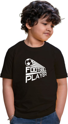 CHOMMBOOKA TRENDING Boys Typography Pure Cotton Regular T Shirt(Black, Pack of 1)