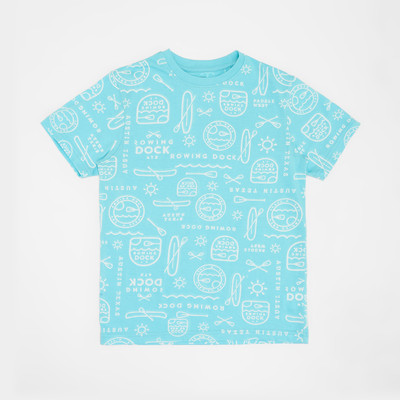 Pantaloons Junior Boys Printed Cotton Blend Regular T Shirt(Blue, Pack of 1)