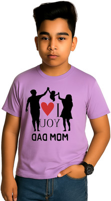 YI FASHION Boys Printed Polyester Regular T Shirt(Purple, Pack of 1)
