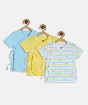 MINI KLUB Baby Boys Self Design Organic Cotton Regular T Shirt(Multicolor, Pack of 2)