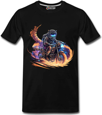Print My Fashion Boys Graphic Print Cotton Blend Regular T Shirt(Black, Pack of 1)