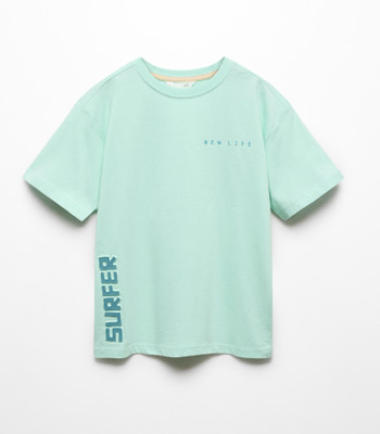 PROVOGUE Boys Printed Cotton Blend Oversized T Shirt(Light Blue, Pack of 1)