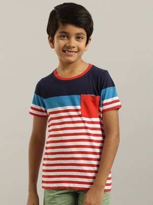 INDIAN TERRAIN Boys Printed Pure Cotton T Shirt(Red, Pack of 1)