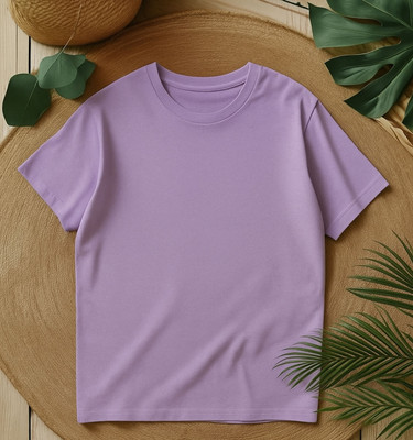Raktajihva Baby Boys & Baby Girls Printed Polyester Regular, Slim T Shirt(Purple, Pack of 1)