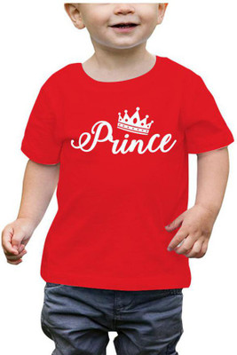 RAINBOTEES Boys Typography, Printed Pure Cotton Regular T Shirt(Red, Pack of 1)
