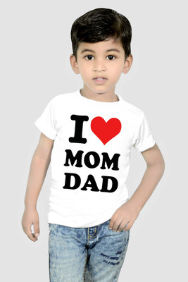 tiftiprint Baby Boys & Baby Girls Typography, Printed Cotton Blend Regular T Shirt(White, Pack of 1)