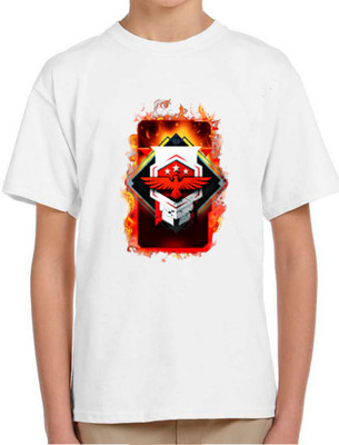 SHREE G CREATION Boys Printed Polycotton Regular T Shirt(White, Pack of 1)