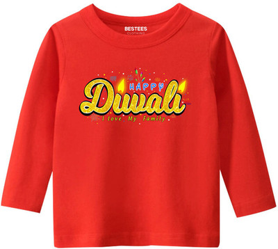 BESTEESCLOTHING Boys Printed Pure Cotton Regular T Shirt(Red, Pack of 1)