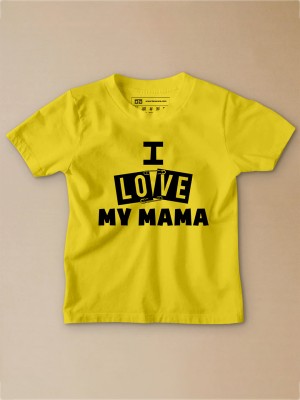 BE AWARA Boys Typography, Printed Pure Cotton Regular T Shirt(Yellow, Pack of 1)