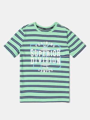 JOCKEY Boys Typography, Striped Cotton Blend T Shirt(Multicolor, Pack of 1)
