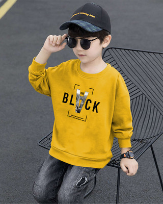 TODAYTREND Boys Printed Cotton Blend Regular T Shirt(Yellow, Pack of 1)
