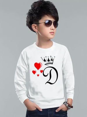 NQF Boys Printed Polyester Regular T Shirt(White, Pack of 1)