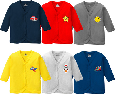 KidBee Baby Boys & Baby Girls Solid Cotton Blend Regular T Shirt(Multicolor, Pack of 6)