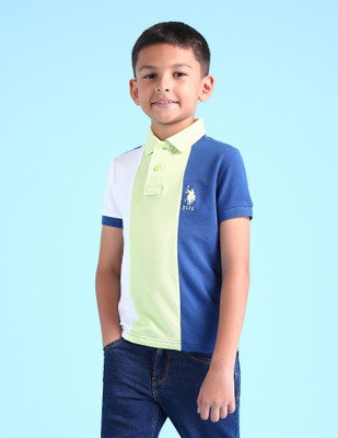 U.S. POLO ASSN. Baby Boys Solid Pure Cotton Regular T Shirt(Yellow, Pack of 1)