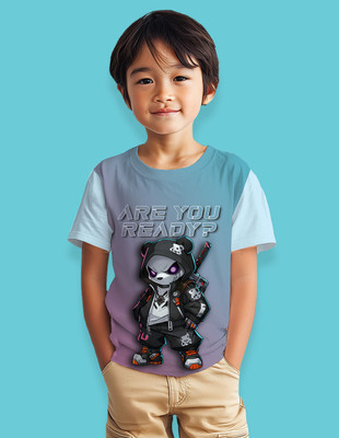 Nusyl Boys Graphic Print Cotton Blend Regular T Shirt(Multicolor, Pack of 1)