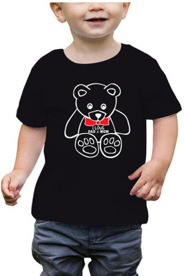 RAINBOWTEES Baby Boys Printed Pure Cotton Regular T Shirt(Black, Pack of 1)