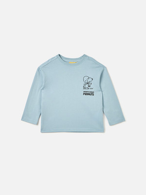 JUNIORS by Babyshop Boys Printed Cotton Blend Regular T Shirt(Blue, Pack of 1)
