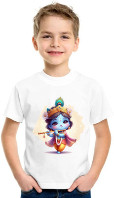 SNIFFY Baby Boys & Baby Girls Printed Polyester Regular T Shirt(White, Pack of 1)