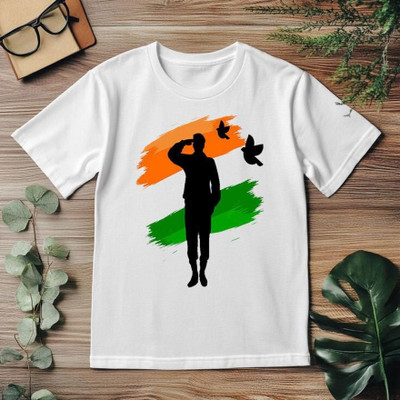 Kp Printofashions Boys & Girls Printed Polyester Regular T Shirt(White, Pack of 1)