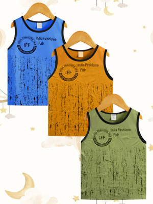 INDIA FASHION FAB Boys Printed Pure Cotton Regular T Shirt(Multicolor, Pack of 3)