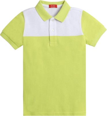 Arvind Garments Boys Colorblock Cotton Blend Regular T Shirt(Light Green, Pack of 1)