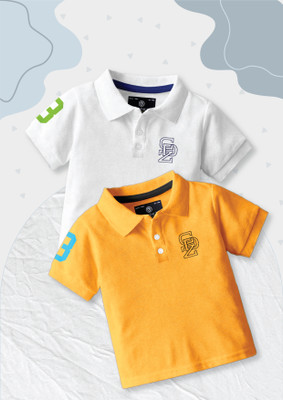 Codez Boys Self Design Cotton Blend Regular T Shirt(Multicolor, Pack of 2)