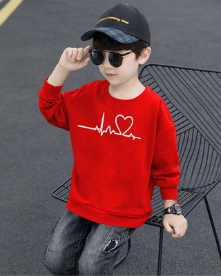 TEESHACK Boys Printed Cotton Blend Regular T Shirt(Red, Pack of 1)