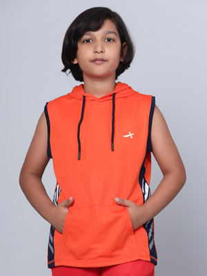 VECTOR X Boys Solid Polyester Regular T Shirt(Multicolor, Pack of 1)