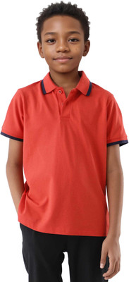 Rare Ones Boys Graphic Print Cotton Blend Regular T Shirt(Red, Pack of 1)