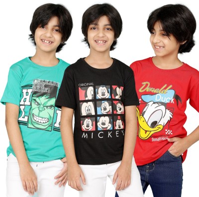 SmartRAHO Boys Superhero Pure Cotton T Shirt(Multicolor, Pack of 3)