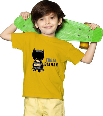 Mahi Fab Trend Boys Printed Polyester Oversized T Shirt(Yellow, Pack of 1)