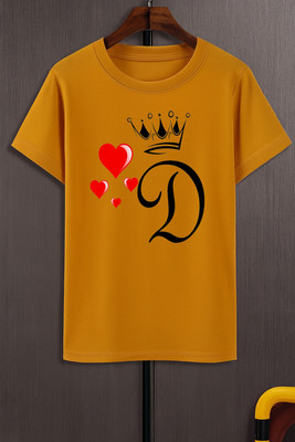 BHAIJIFASHION Boys Printed Polyester Regular T Shirt(Yellow, Pack of 1)