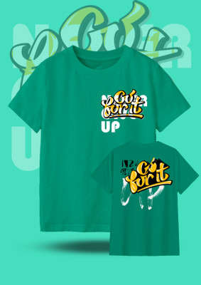 Codez Boys Printed Cotton Blend Regular T Shirt(Light Green, Pack of 1)
