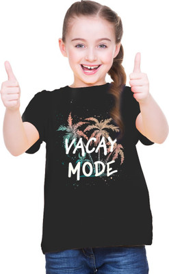 VTSport Boys & Girls Typography, Printed Polyester Oversized T Shirt(Black, Pack of 1)