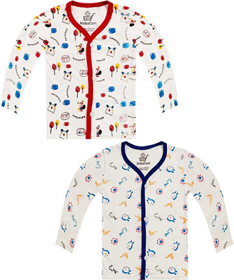 KidzzCart Baby Boys & Baby Girls Animal Print Pure Cotton Regular T Shirt(Multicolor, Pack of 2)