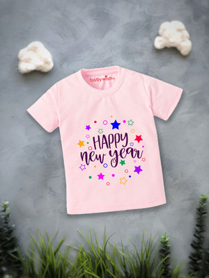 Babywish Boys & Girls Graphic Print Cotton Blend Regular T Shirt(Multicolor, Pack of 1)