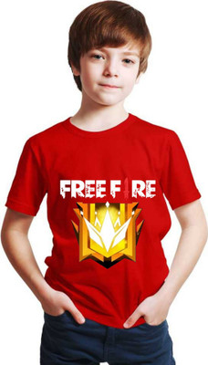 SHREE G CREATION Boys Printed Pure Cotton Regular T Shirt(Red, Pack of 1)