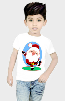 tifti Boys & Girls Printed Cotton Blend Regular T Shirt(White, Pack of 1)