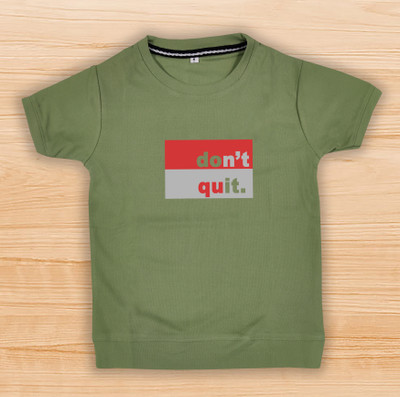 NVELIS Boys Printed Cotton Blend Regular T Shirt(Green, Pack of 1)