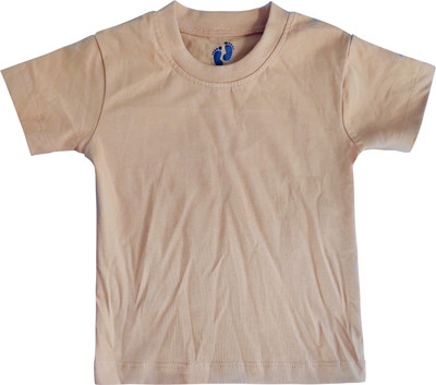 SLclothing Baby Boys Solid Cotton Blend Regular T Shirt(Brown, Pack of 1)