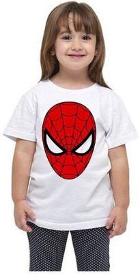 Kp Printofashions Boys & Girls Printed Polyester Regular T Shirt(White, Pack of 1)