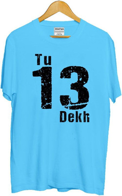 Mahi Fab Trend Girls Typography Polyester Oversized T Shirt(Light Blue, Pack of 1)